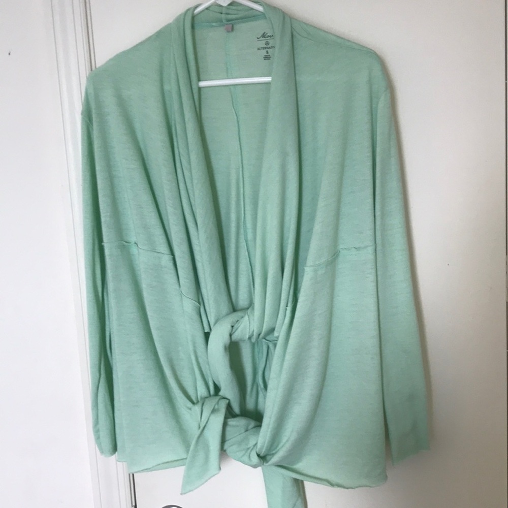 Mint green drape/tie yoga cardi Alternative small